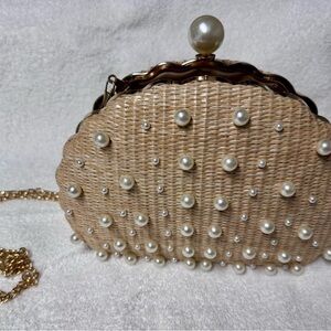 Elegant  Ratan and Pearl-Embellished Clutch